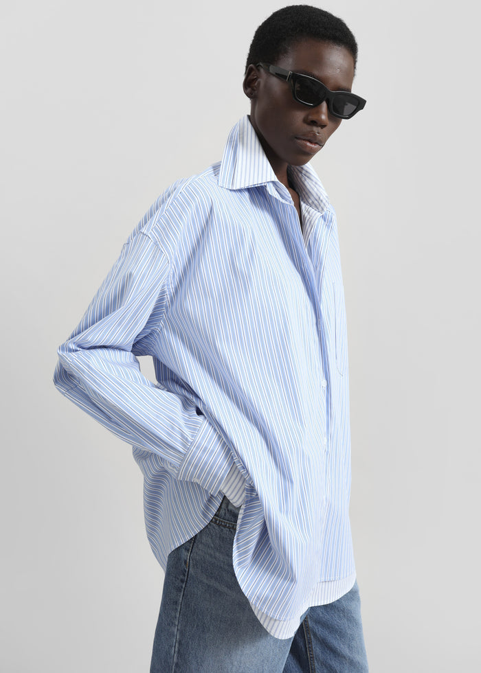 Lienz Double Shirt - Blue/White Stripe