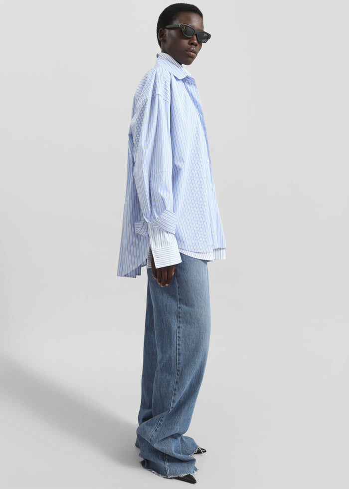 Lienz Double Shirt - Blue/White Stripe