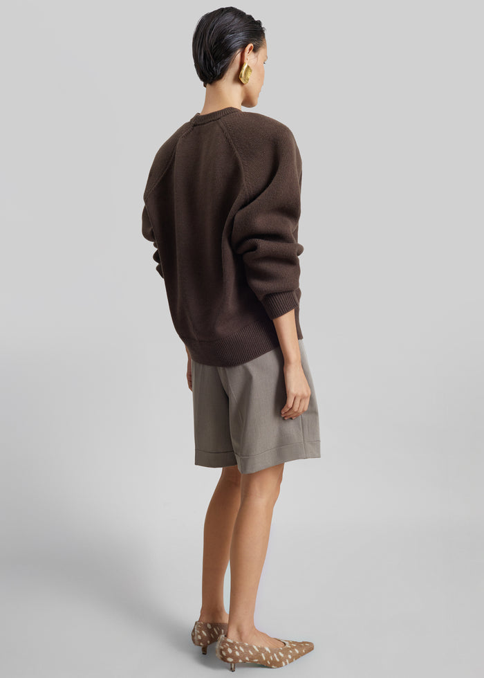Lina Padded Sweater - Brown