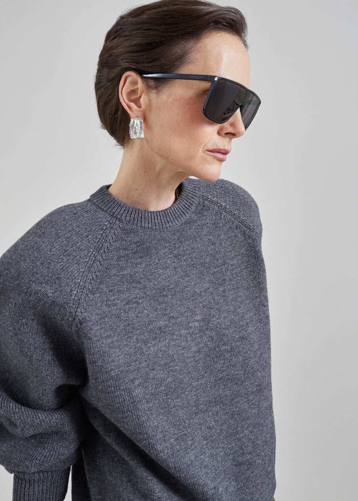 Lina Padded Sweater - Dark Grey