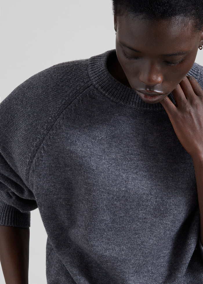 Lina Padded Sweater - Dark Grey