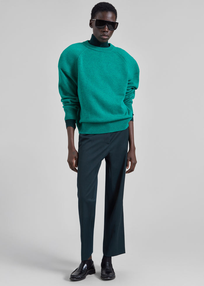 Lina Padded Sweater - Kelly Green