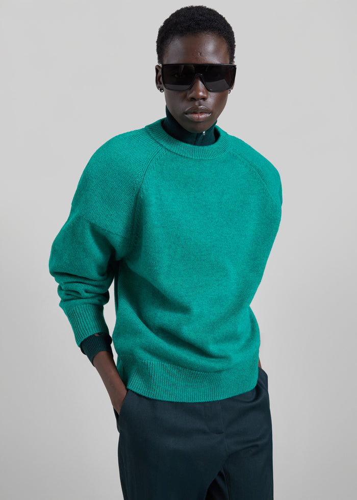 Lina Padded Sweater - Kelly Green