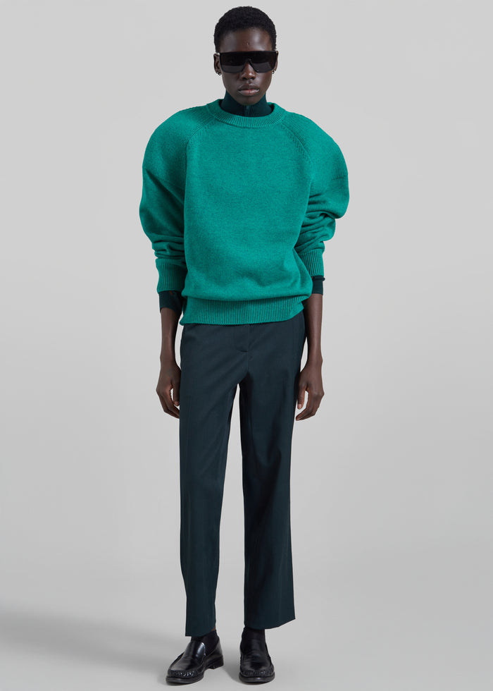 Lina Padded Sweater - Kelly Green