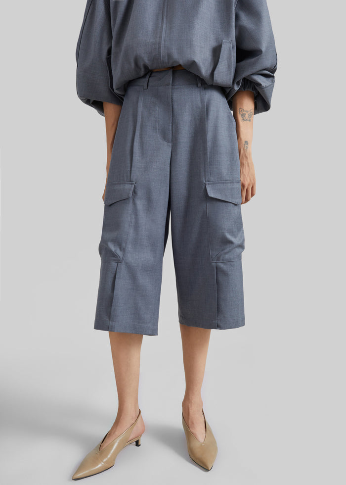 Linar Cargo Bermuda Shorts - Grey Melange