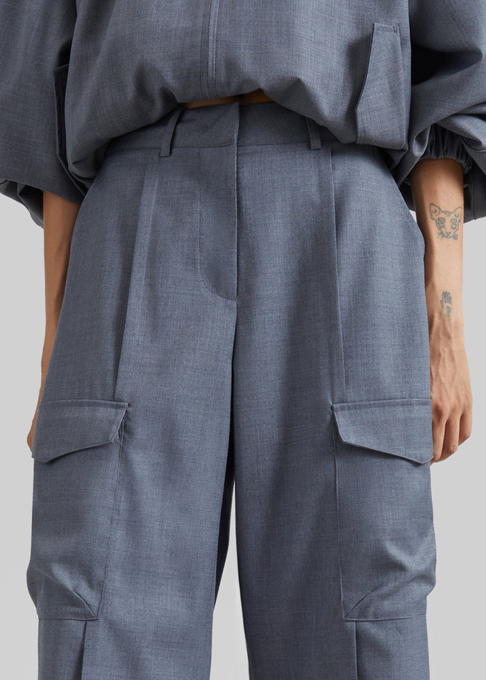 Linar Cargo Bermuda Shorts - Grey Melange
