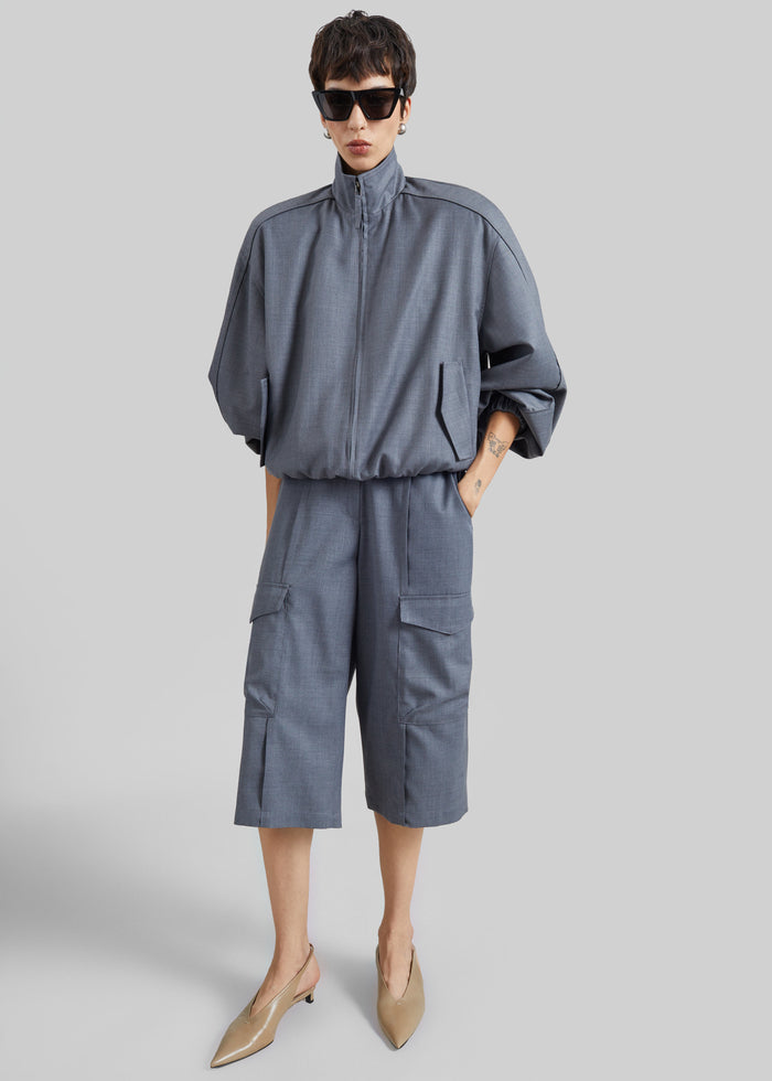 Linar Cargo Bermuda Shorts - Grey Melange