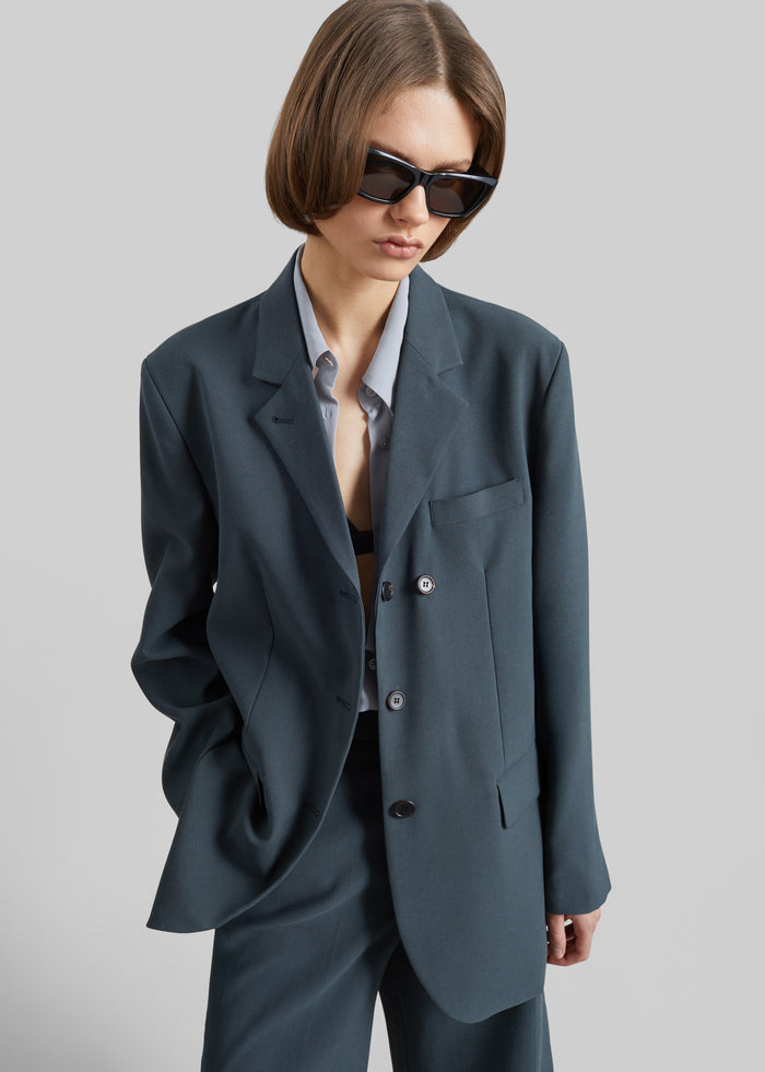 Lioni Oversized Padded Blazer - Deep Teal
