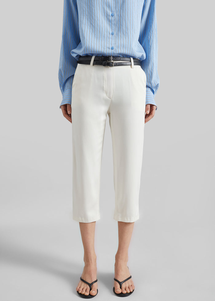 Lior Fluid Capri Pants - Ivory