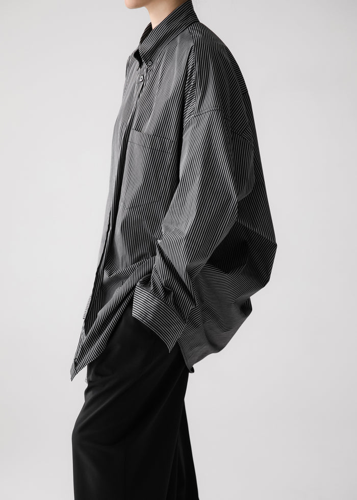 Lioris Oversized Shirt - Black/White Stripe