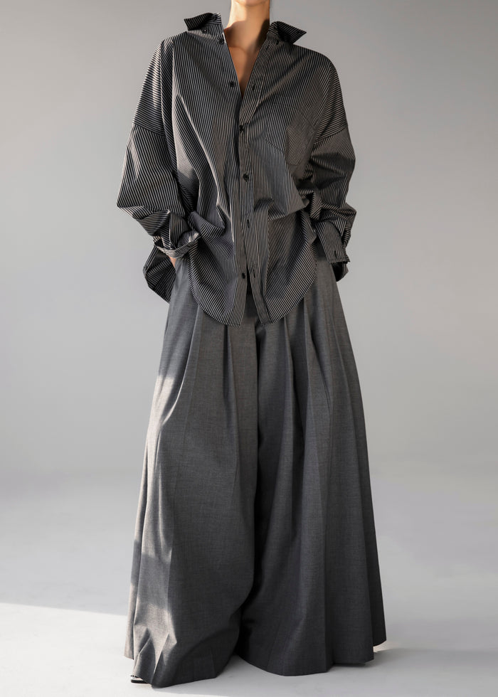 Lioris Oversized Shirt - Black/White Stripe