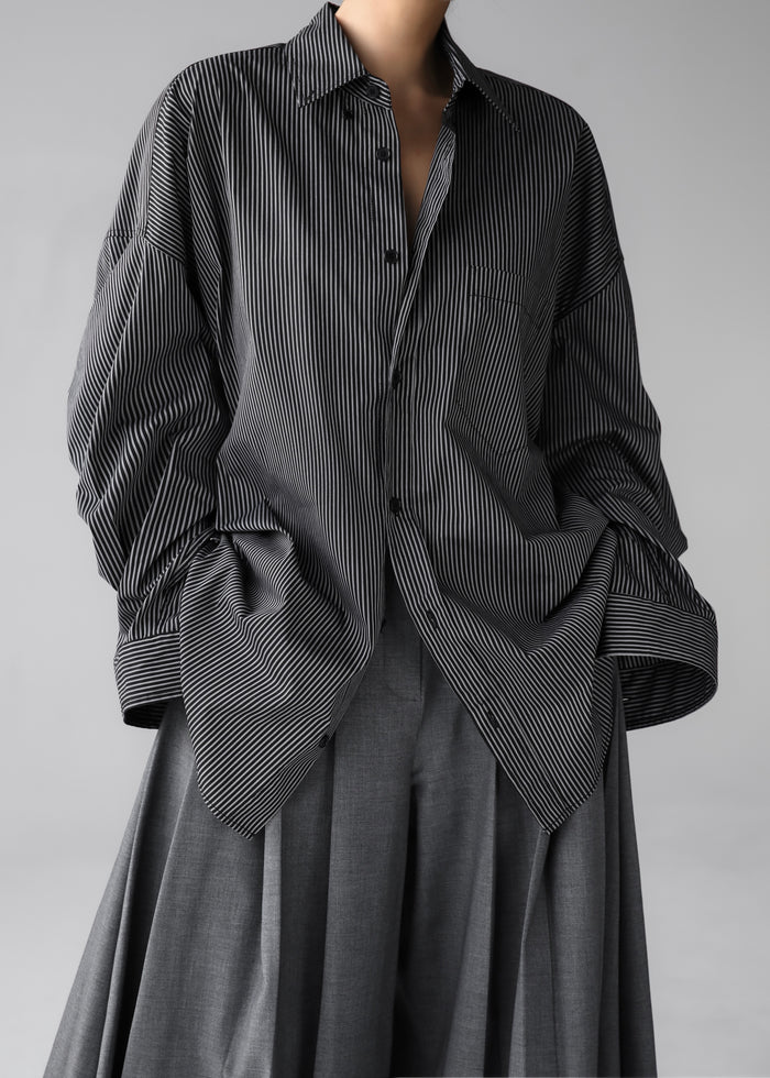 Lioris Oversized Shirt - Black/White Stripe