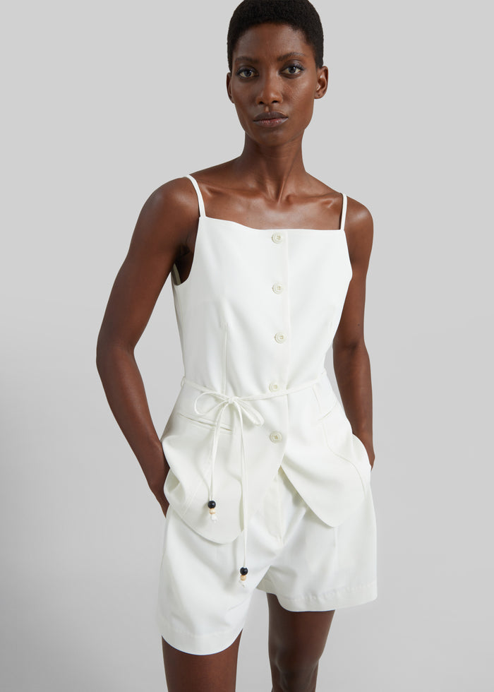 Lisboa Pleated Mini Shorts - Ivory