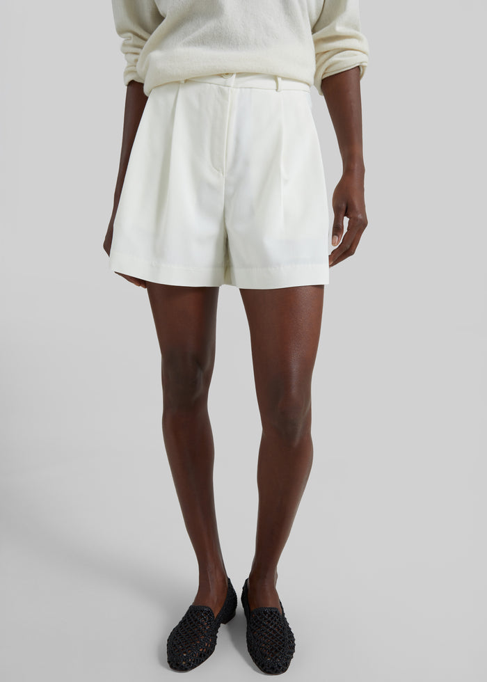 Lisboa Pleated Mini Shorts - Ivory