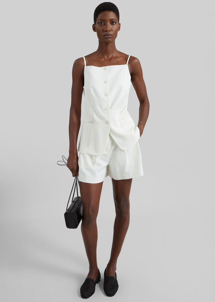 Lisboa Pleated Mini Shorts - Ivory