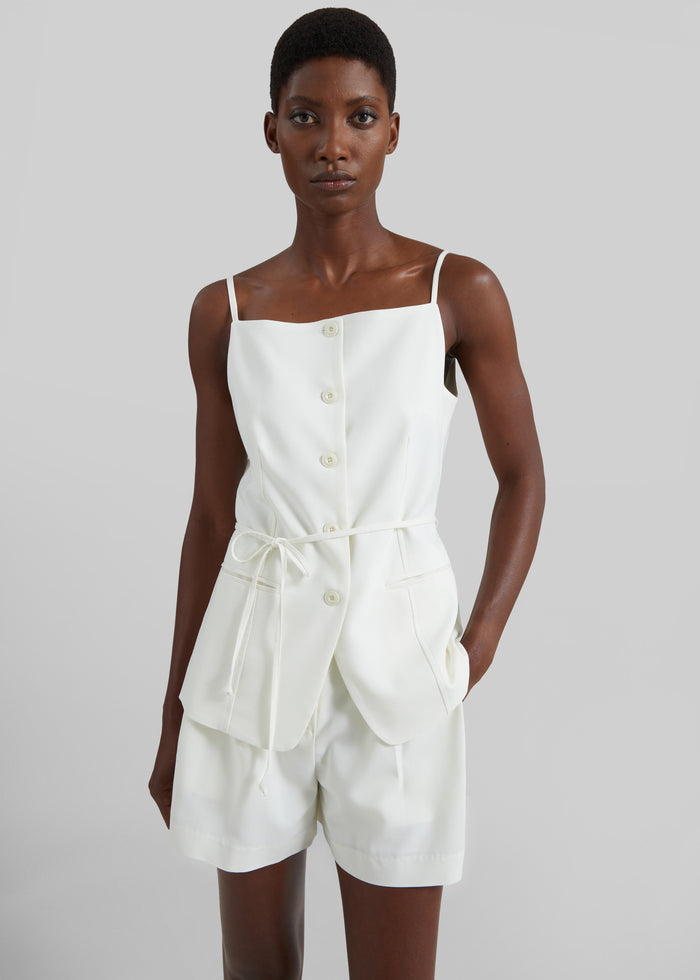 Lisboa Pleated Mini Shorts - Ivory