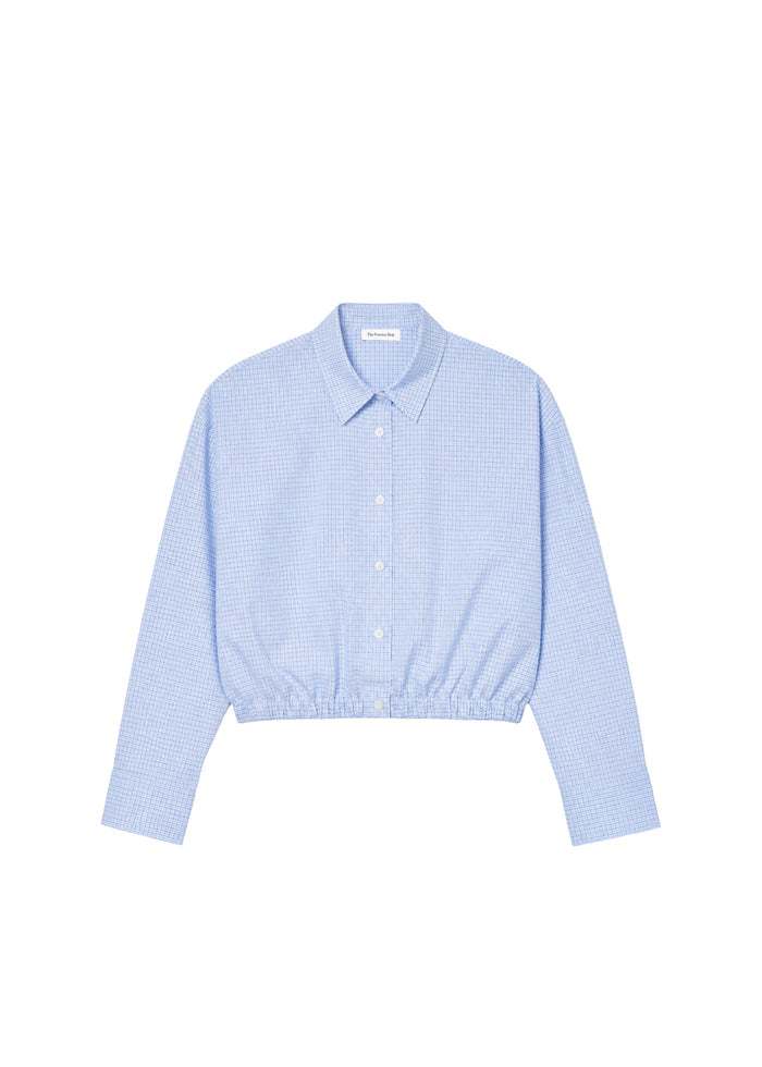 Lison Cropped Shirt - Checked Blue