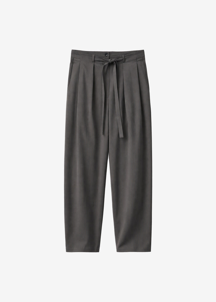 Loire Curved Pants - Charcoal Pinstripe