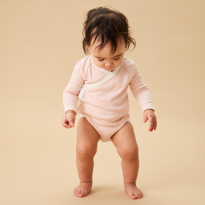 Long Sleeve Kimono Bodysuit - White