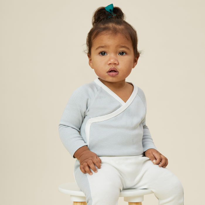 Long Sleeve Kimono Bodysuit - White