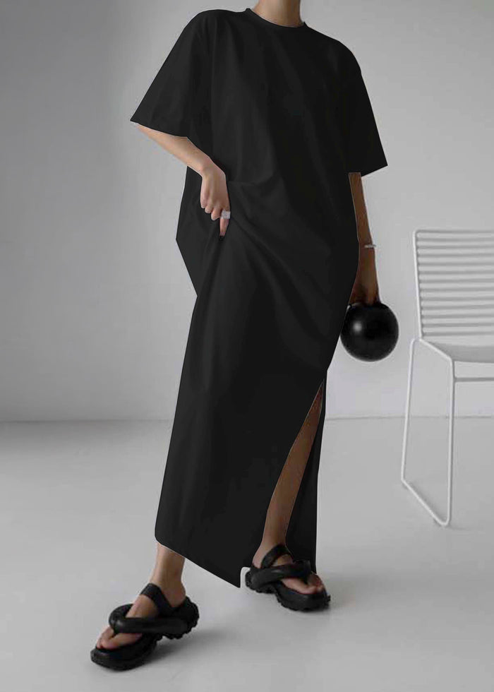 Lou Oversized Tee Dress - Black