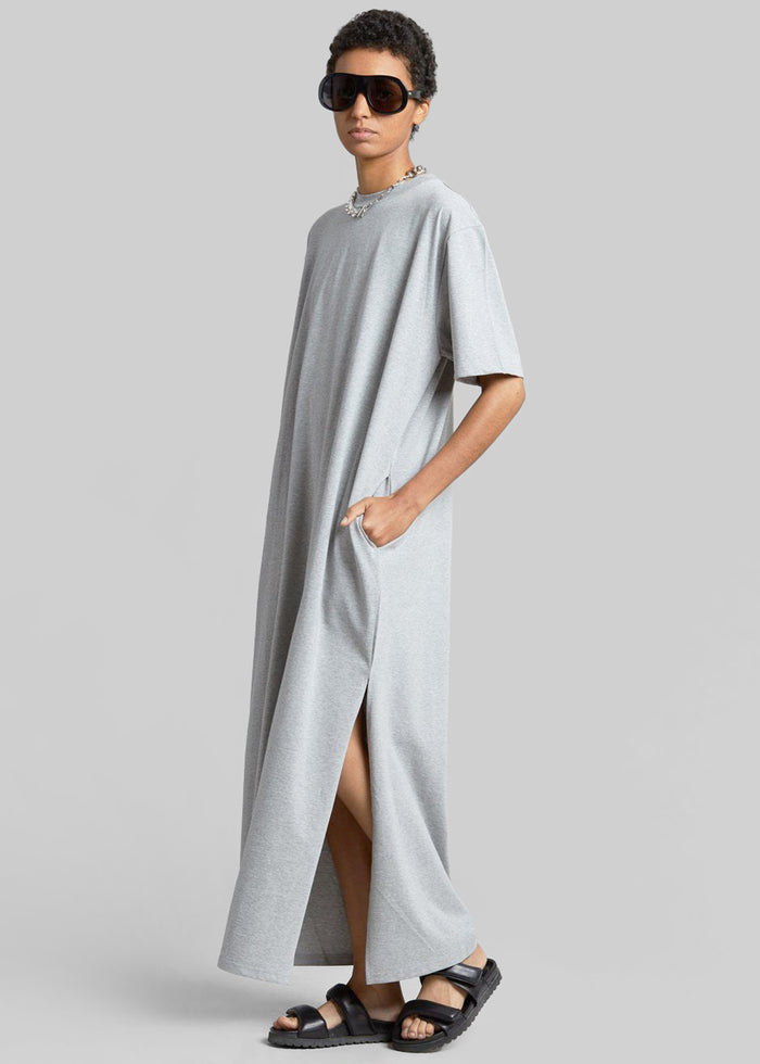 Lou Oversized Tee Dress - Heather Grey
