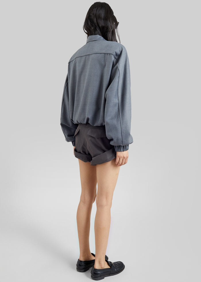 Low Classic Tuck Point Turn-Up Shorts - Charcoal