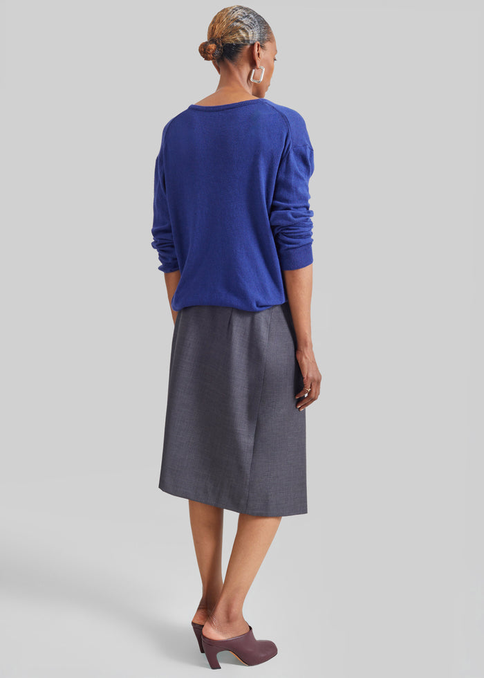 Lowell Asymmetric Midi Skirt - Grey Melange