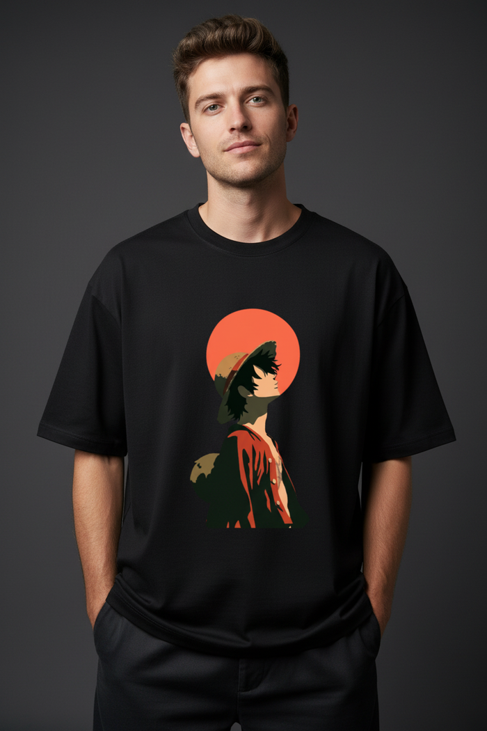 Male model front view Luffy tee