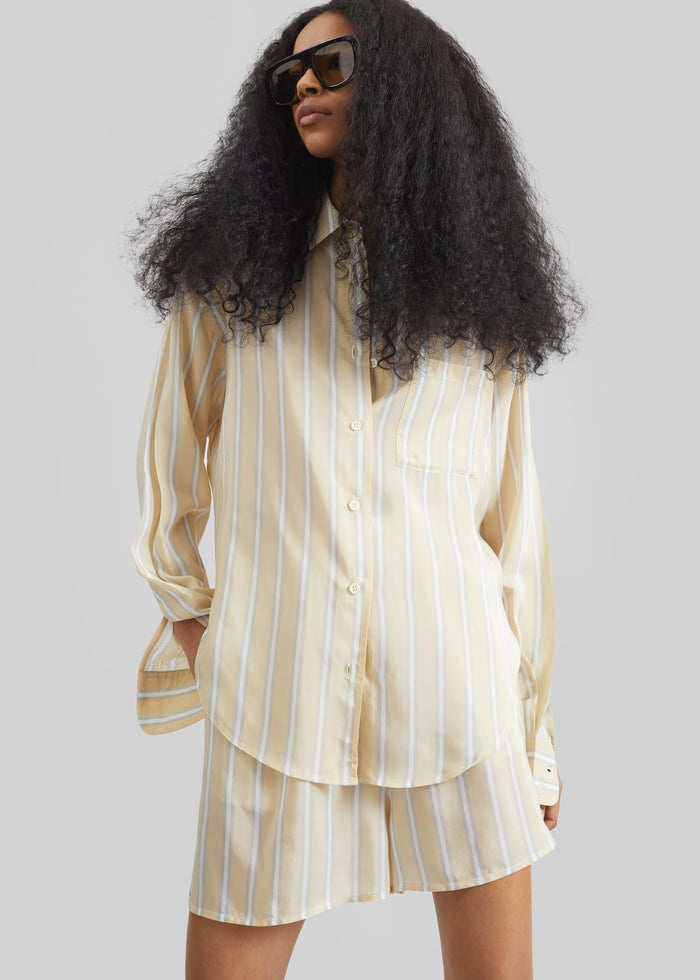Lui Fluid Boxer Shorts - Yellow/White Stripe