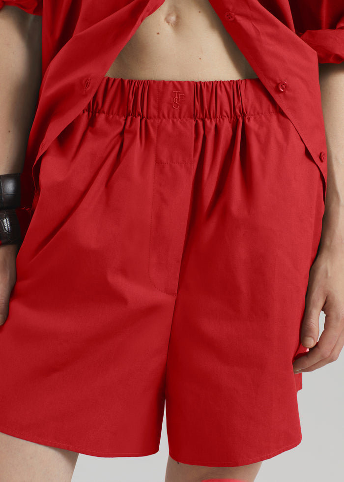 Lui Organic Cotton Boxer Shorts - Red