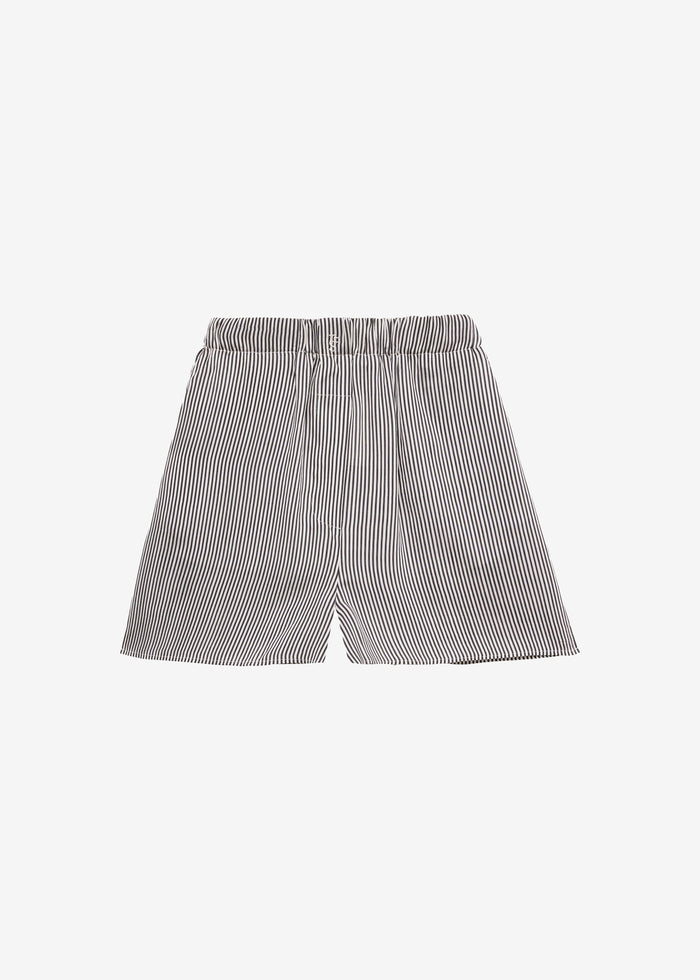 Lui Striped Silk Boxer Shorts - Black/White Stripe