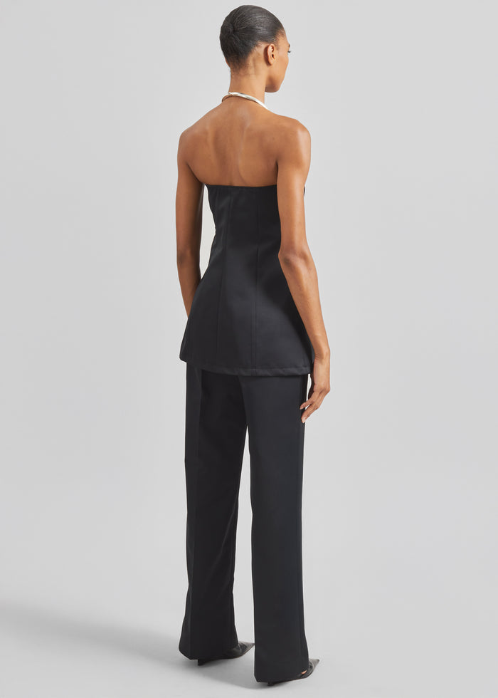 Luma Satin Bustier - Black