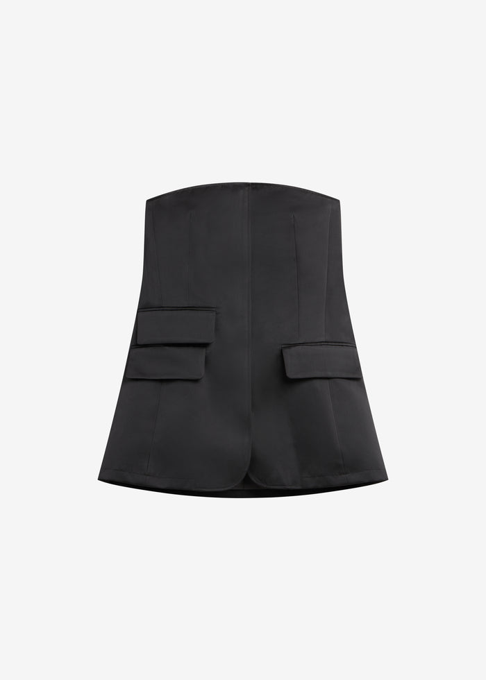Luma Satin Bustier - Black