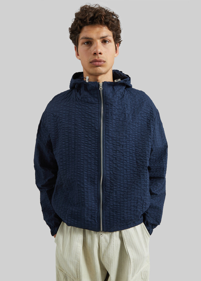 Luynes Seersucker Drawstring Jacket - Navy