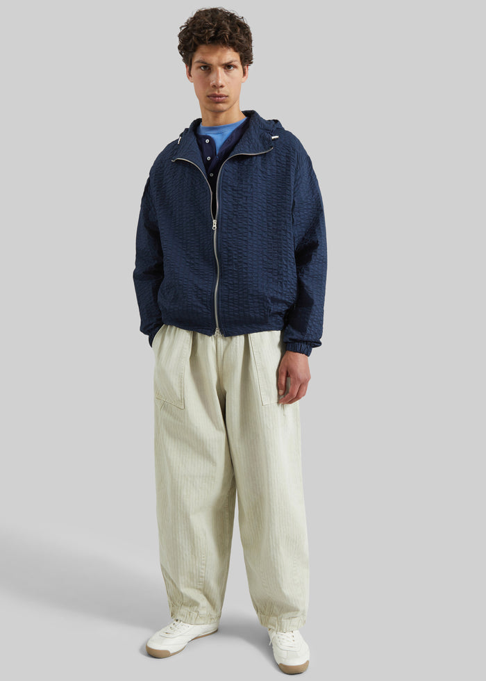 Luynes Seersucker Drawstring Jacket - Navy