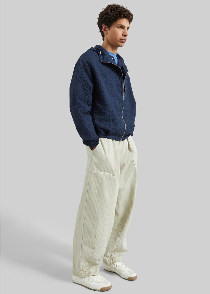 Luynes Seersucker Drawstring Jacket - Navy