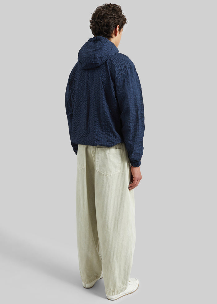 Luynes Seersucker Drawstring Jacket - Navy