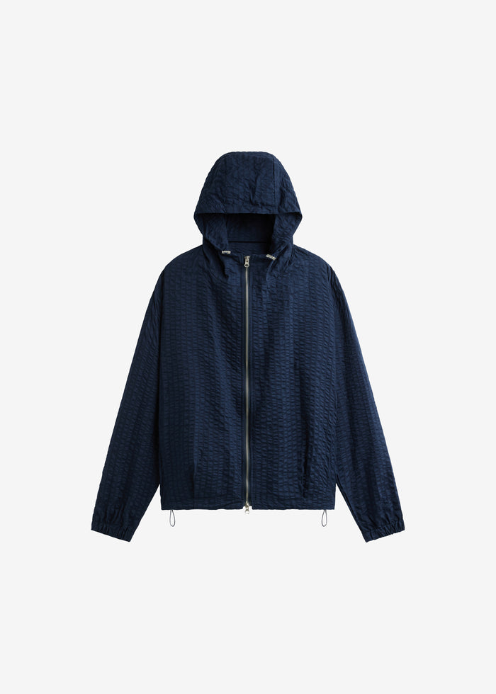 Luynes Seersucker Drawstring Jacket - Navy