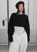 Lyall Fuzzy Cropped Jacket - Black