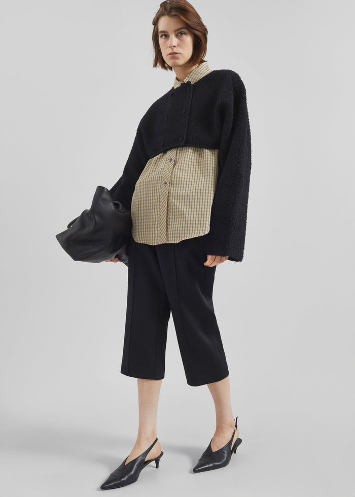 Lyall Fuzzy Cropped Jacket - Black