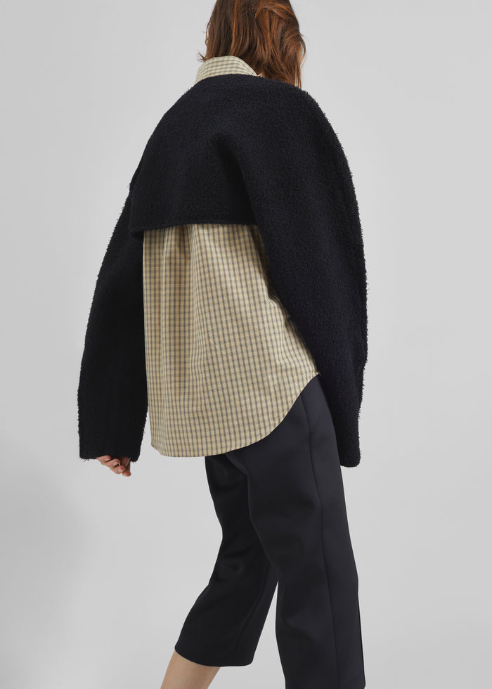 Lyall Fuzzy Cropped Jacket - Black