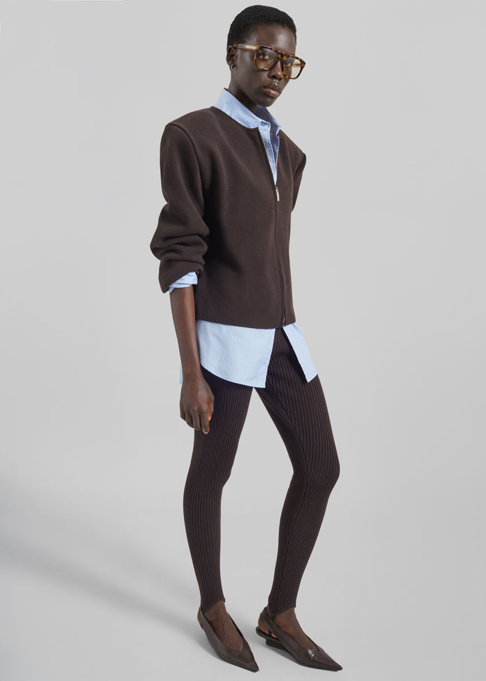 Mael Padded Cardigan - Brown