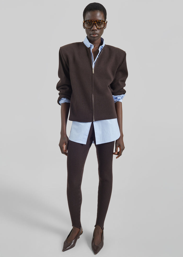 Mael Padded Cardigan - Brown