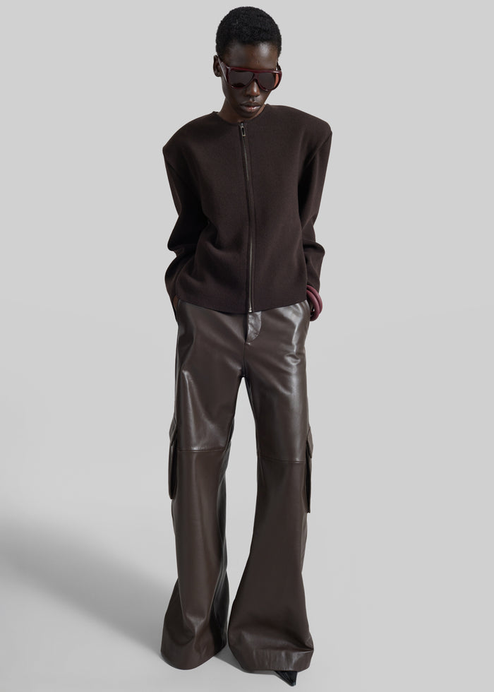 Mael Padded Cardigan - Brown