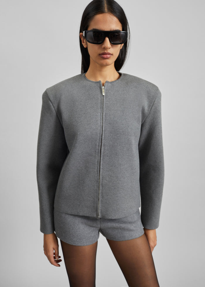 Mael Padded Cardigan - Grey