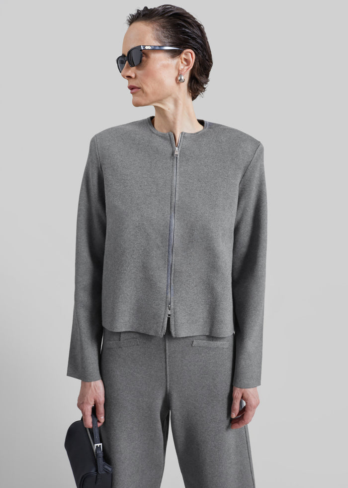 Mael Padded Cardigan - Grey
