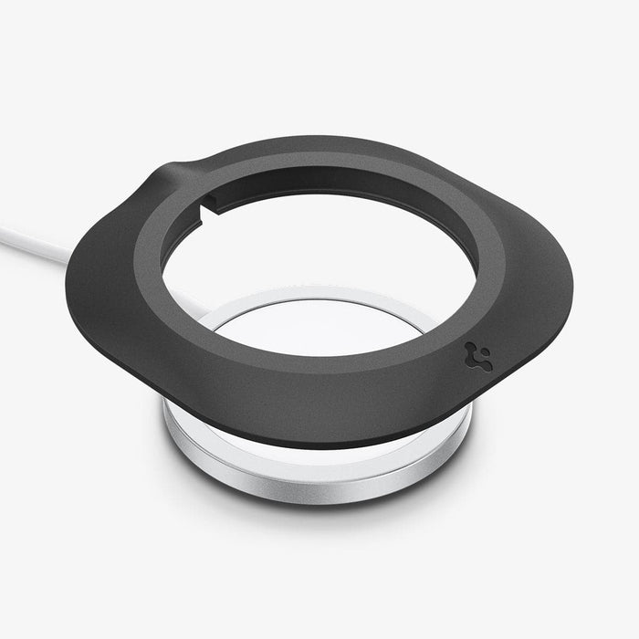 AMP03708 - MagFit in black showing the station hovering above the magsafe charger