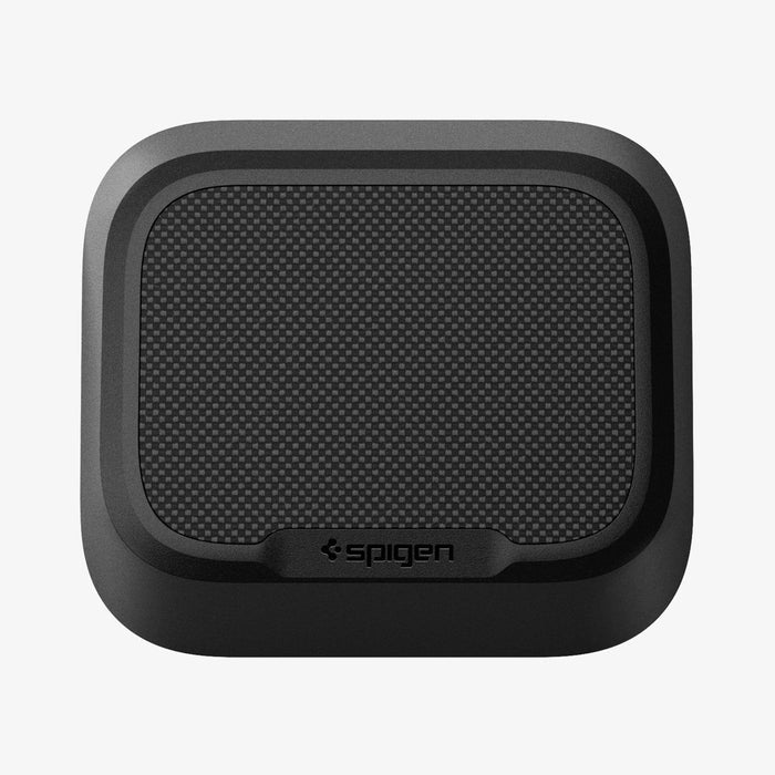 APP11145 - Magnetic Cable Holder | LD103 showing the black magnetic cable holder with textured pad and Spigen logo centered on a light gray background