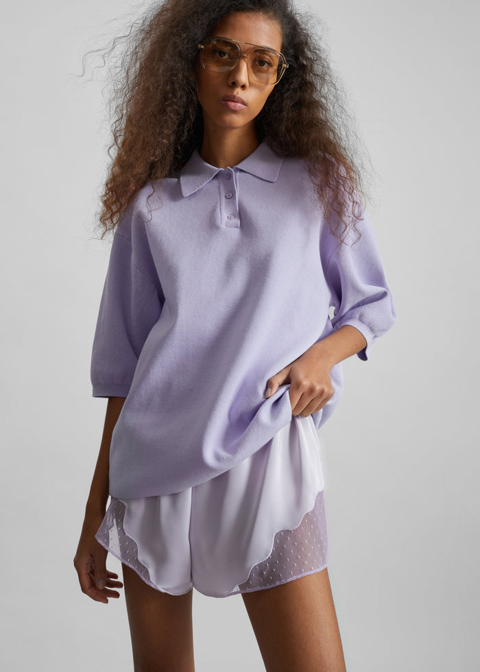 Malmo Satin Mini Shorts - Lavender